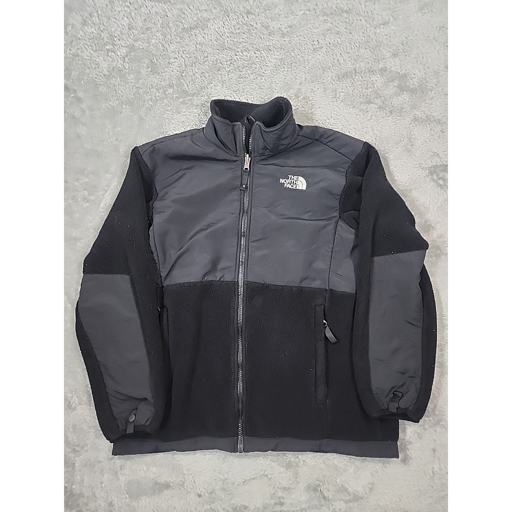 The North Face Jacket Youth Girls XL‎ Solid Black Soft Fuzzy Fleece Full Zip